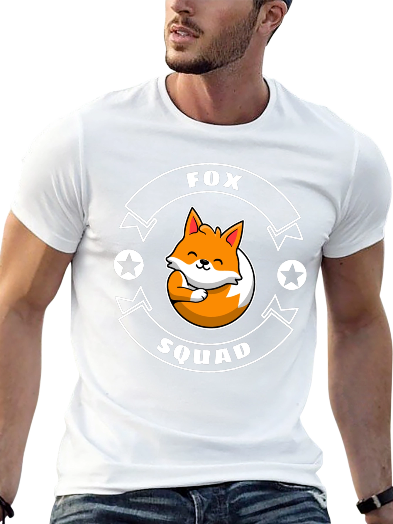 Fox Squad Graphic T-Shirt - Cute Cartoon Fox Design