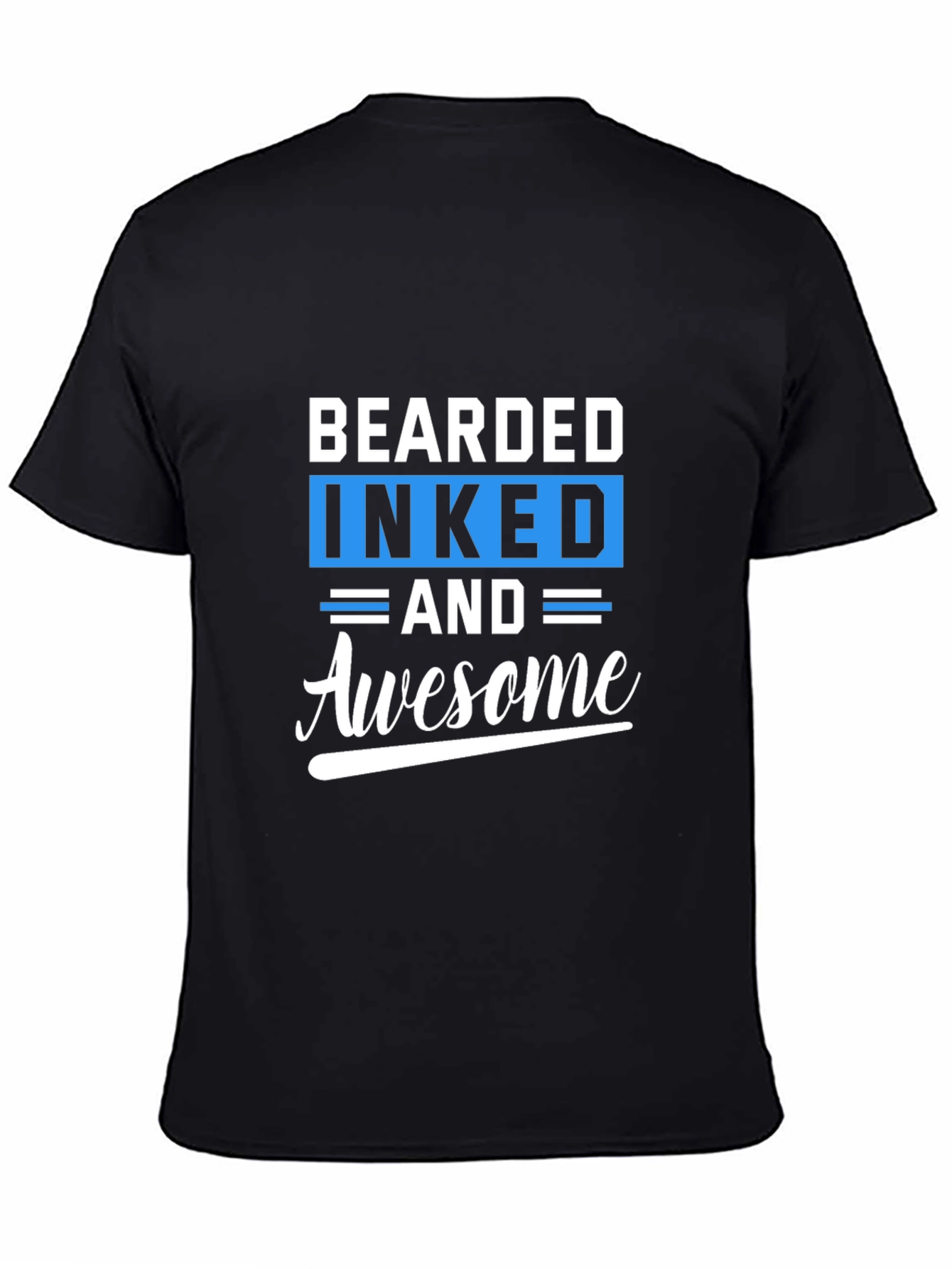 Bearded Inked Awesome Black T-Shirt