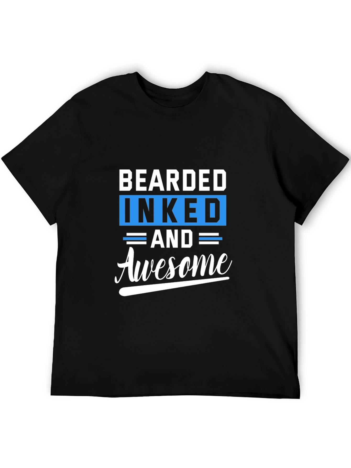 Bearded Inked Awesome Black T-Shirt