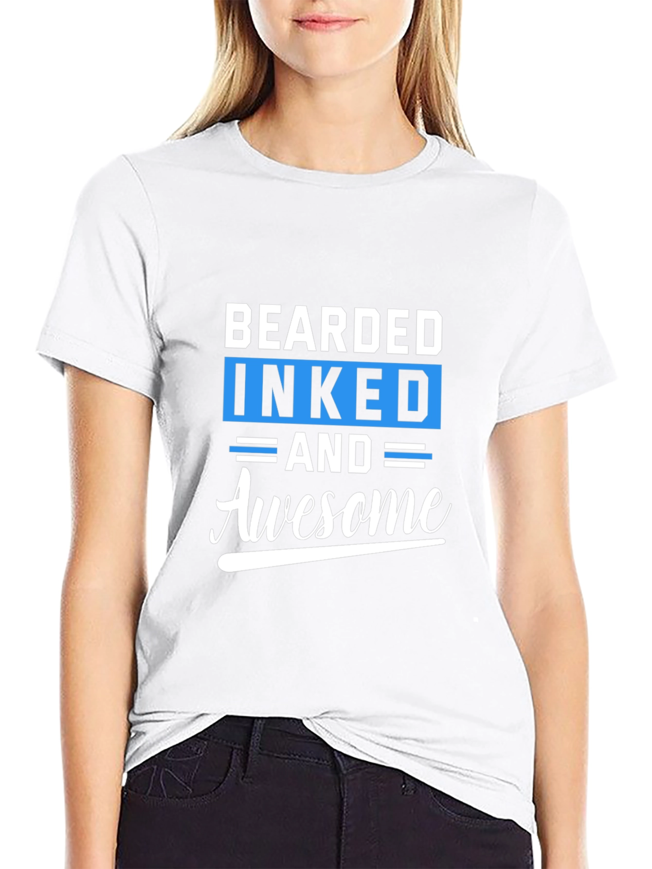 Bearded Inked Awesome Black T-Shirt