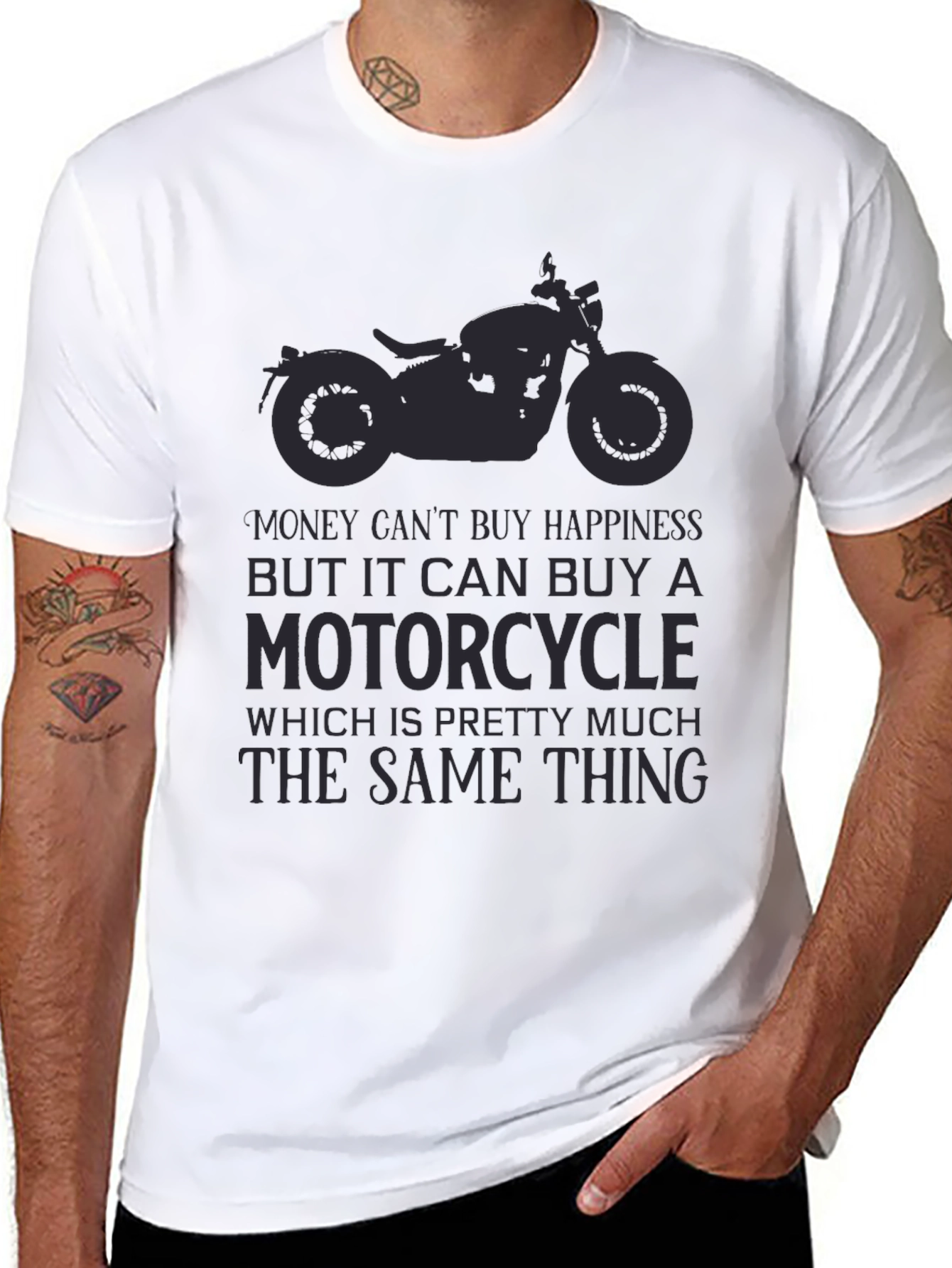 Motorcycle Graphic T-Shirt - Happiness Guarantee