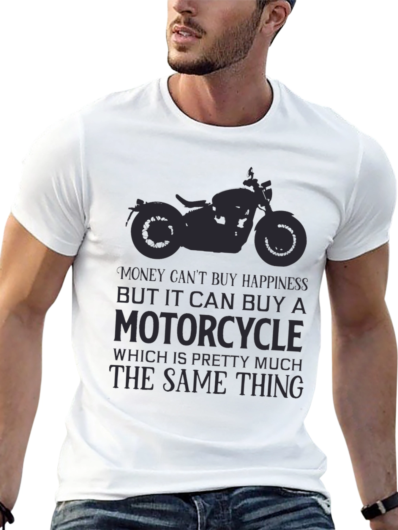 Motorcycle Graphic T-Shirt - Happiness Guarantee