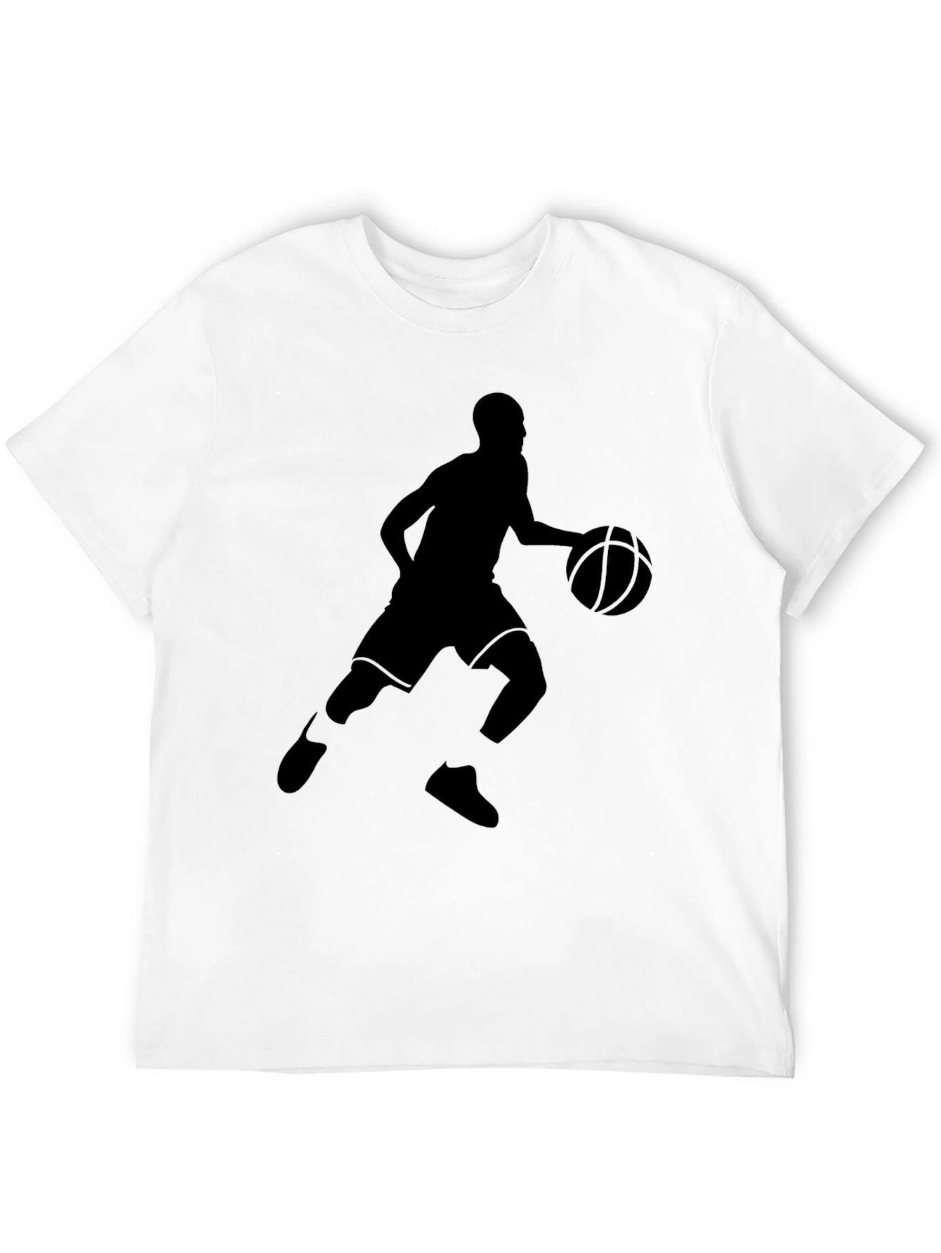 Basketball Player Graphic Tee - Black Cotton T-Shirt