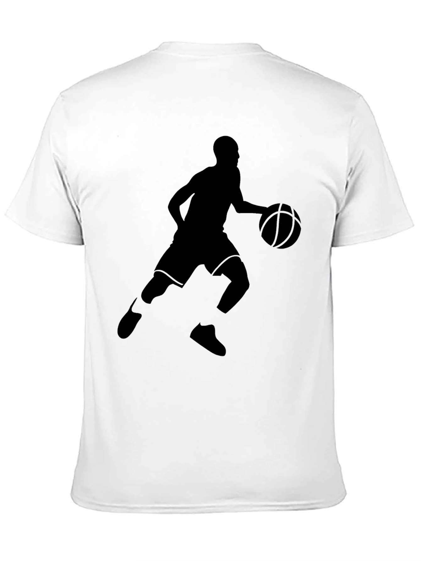 Basketball Player Graphic Tee - Black Cotton T-Shirt
