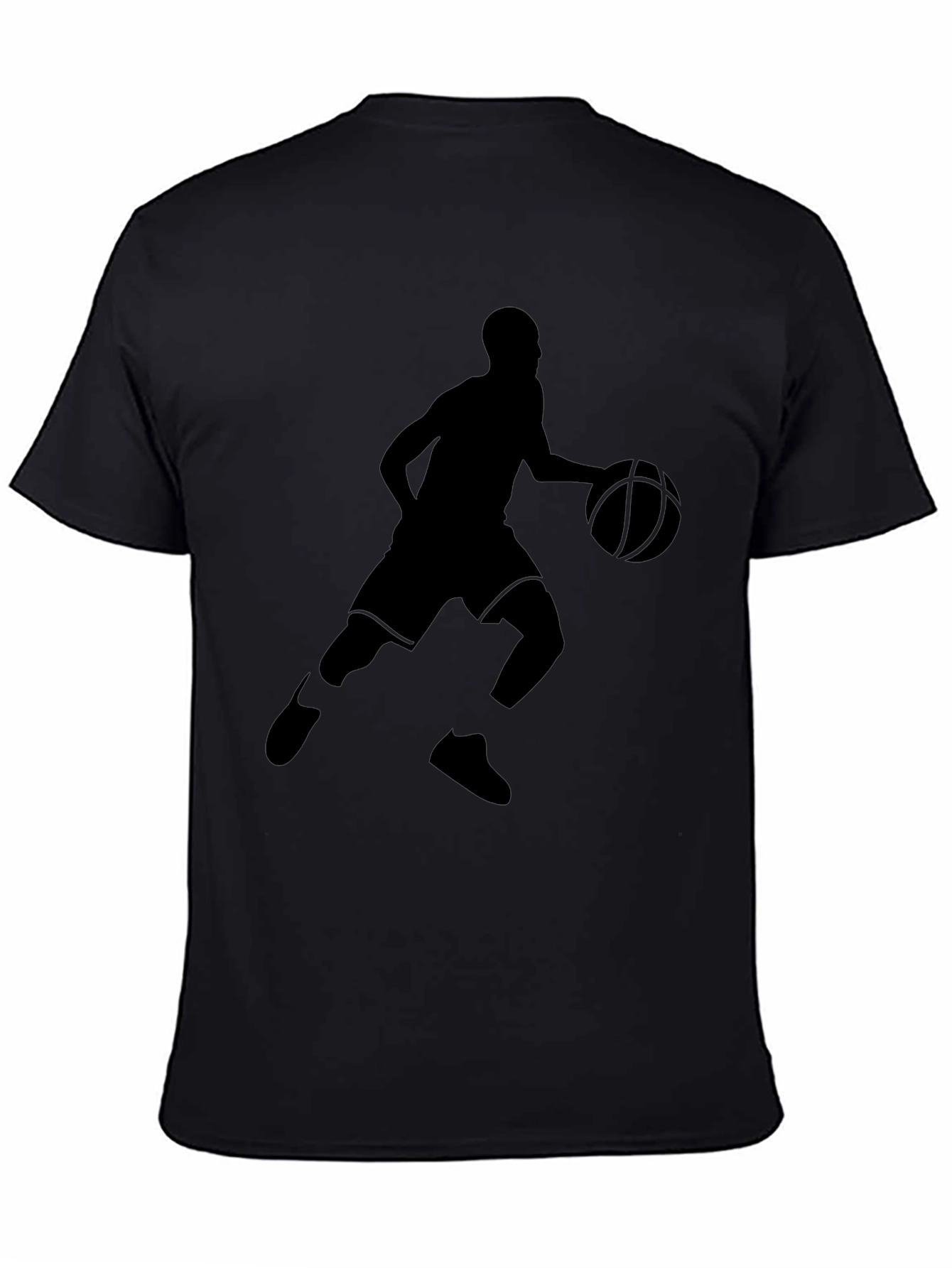 Basketball Player Graphic Tee - Black Cotton T-Shirt