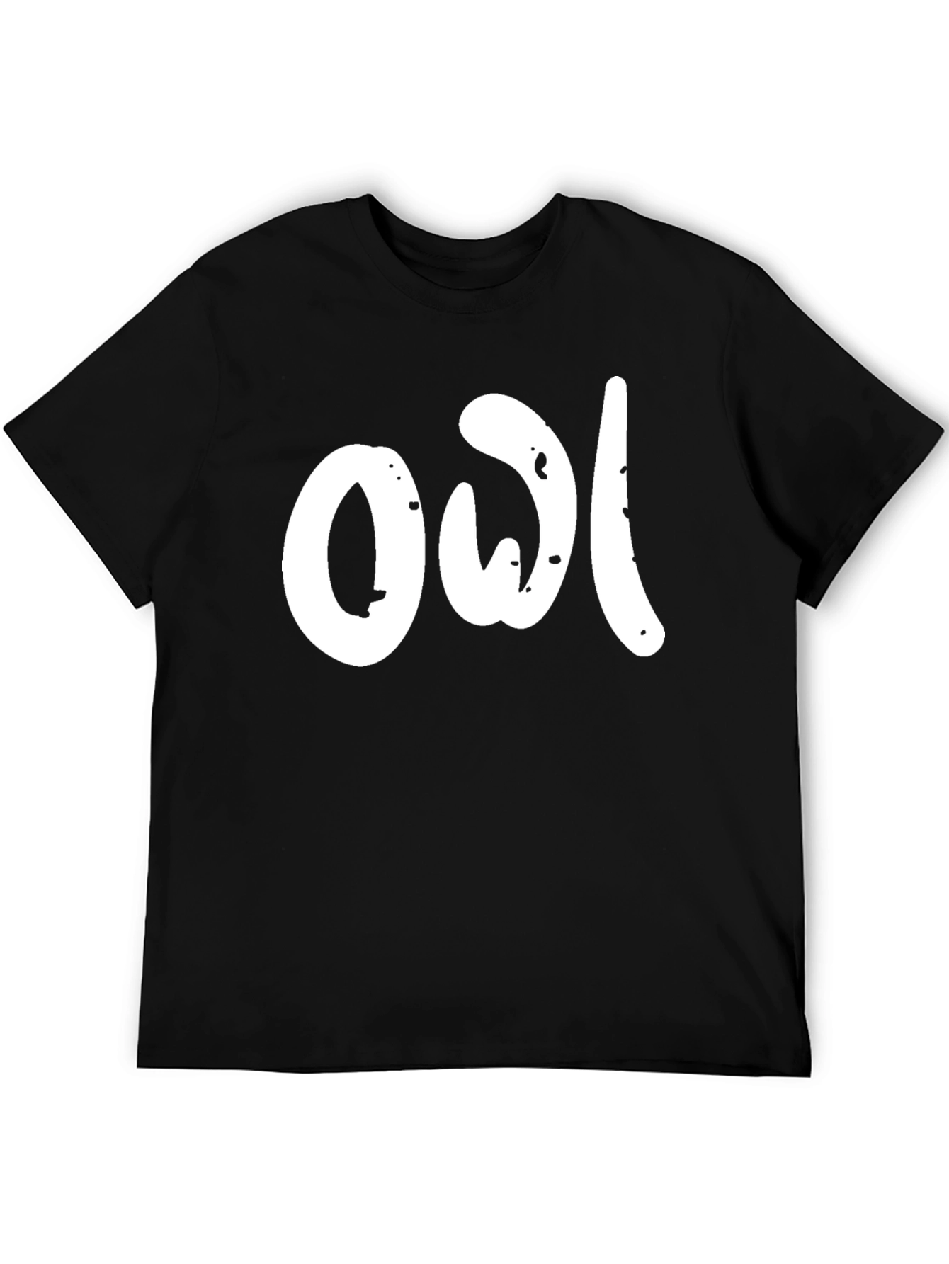 Black T-Shirt with Owl Graphic