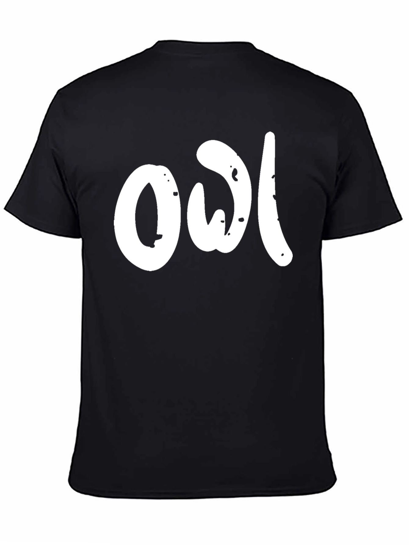 Black T-Shirt with Owl Graphic