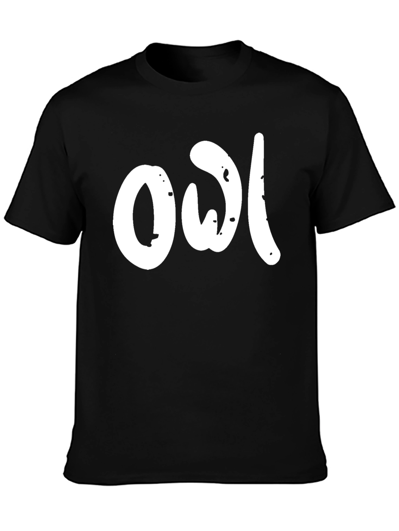Black T-Shirt with Owl Graphic