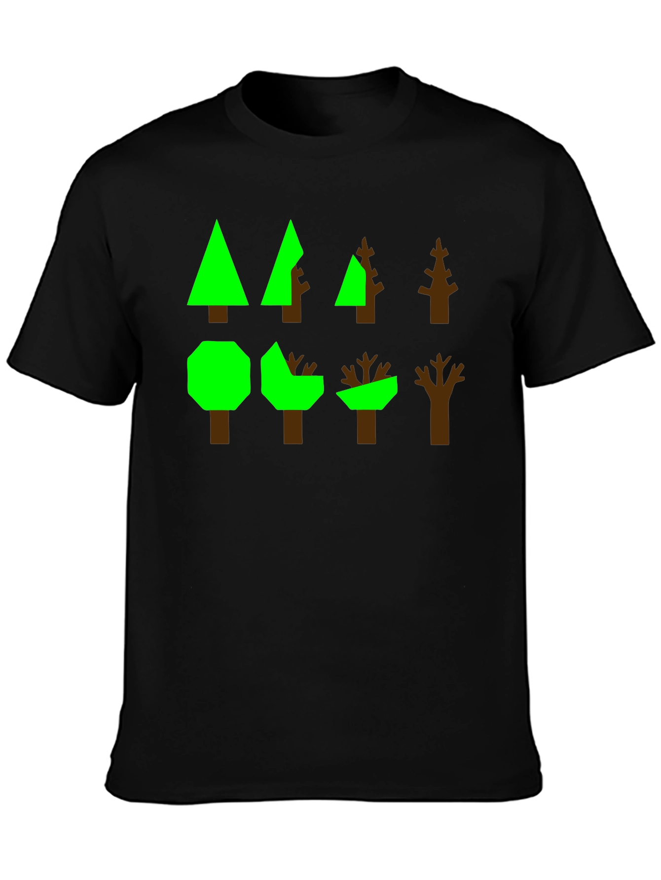Geometric Trees Graphic Tee - Modern Nature Shirt