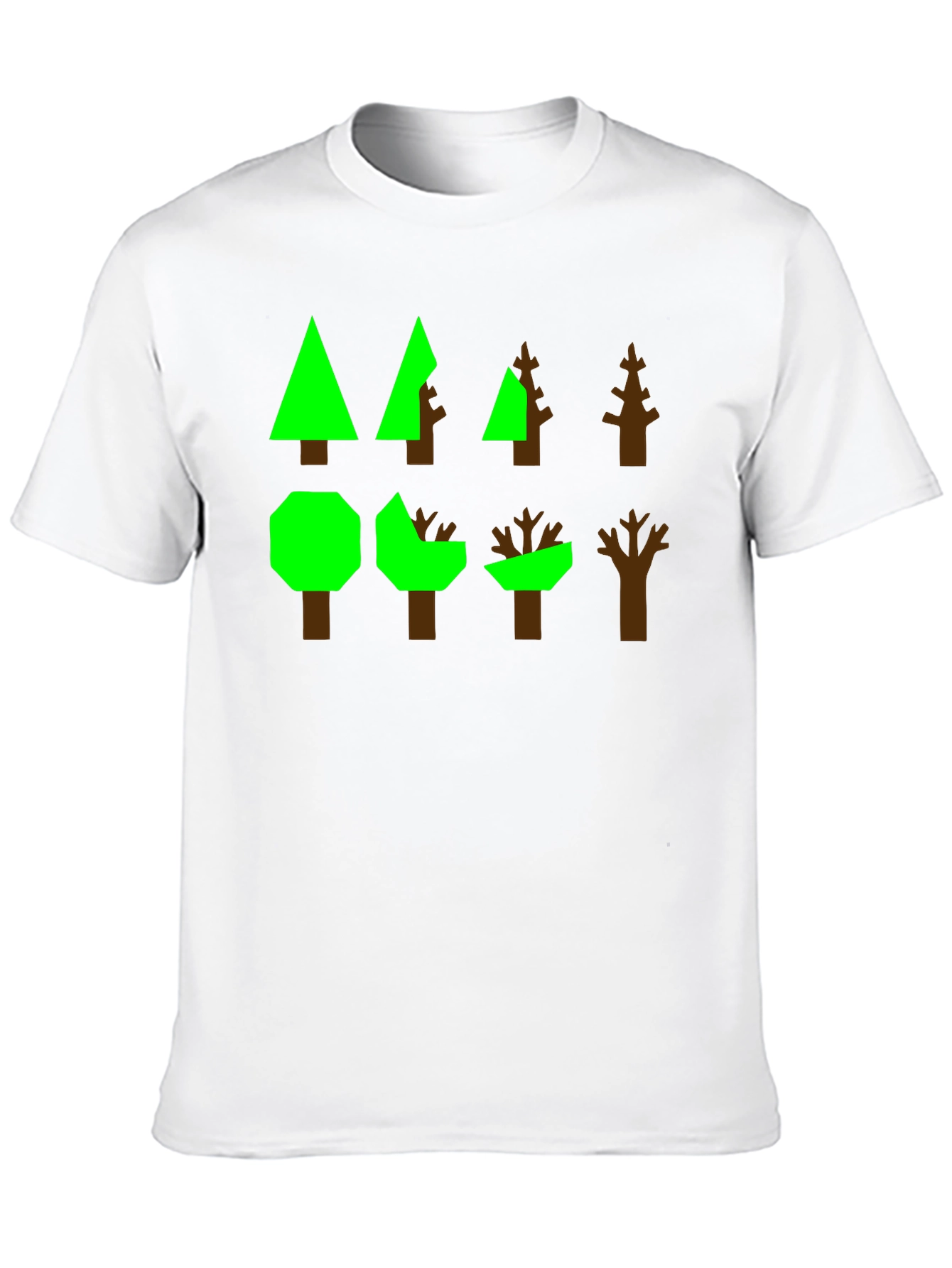 Geometric Trees Graphic Tee - Modern Nature Shirt