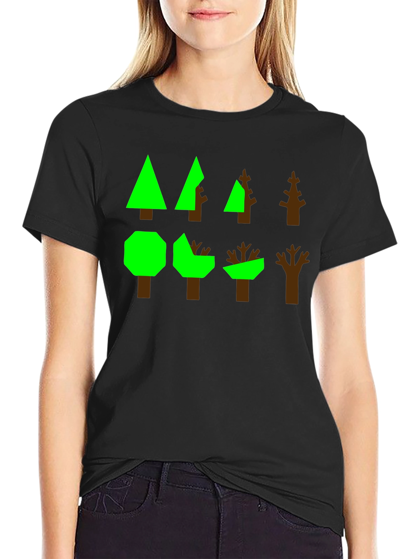 Geometric Trees Graphic Tee - Modern Nature Shirt