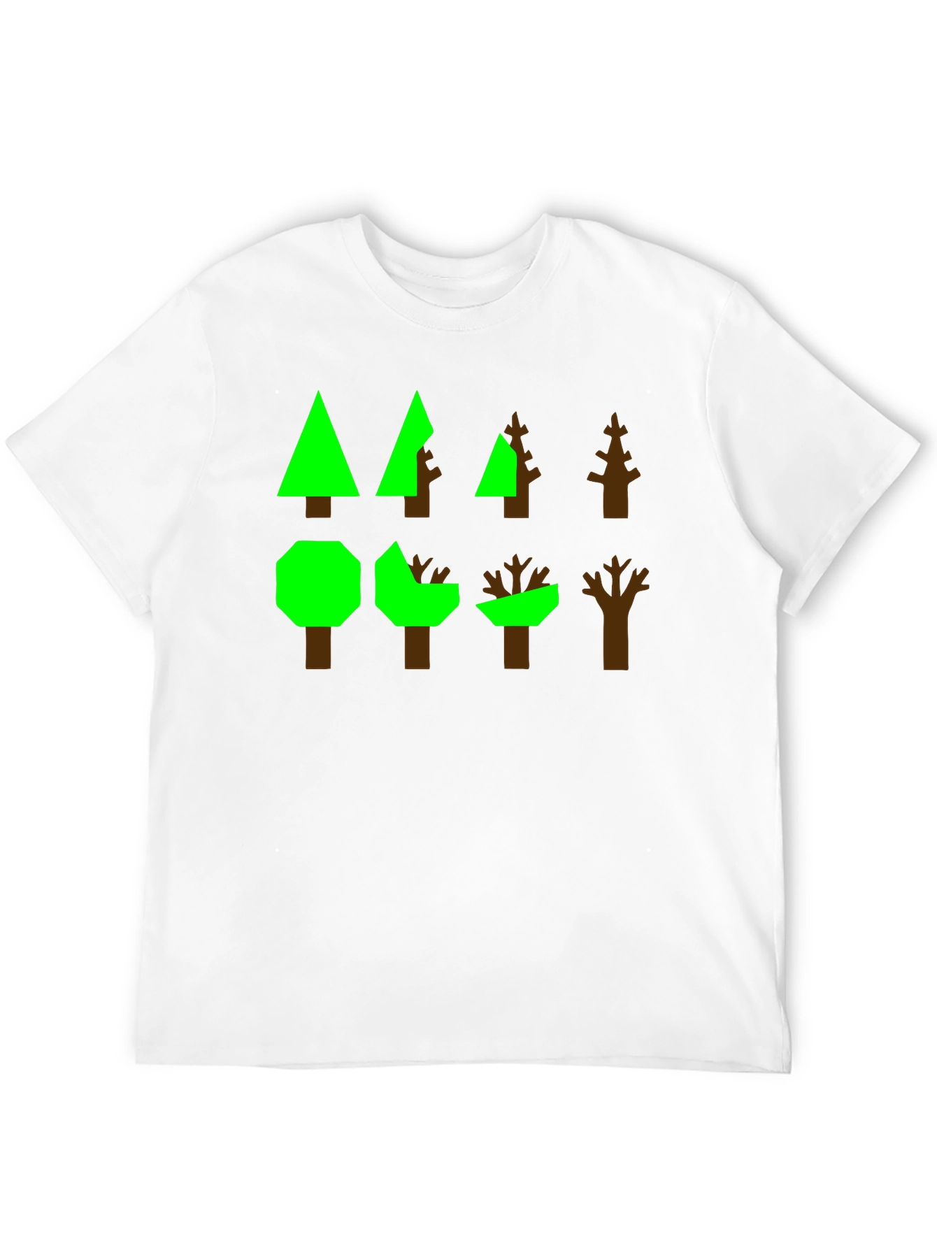 Geometric Trees Graphic Tee - Modern Nature Shirt