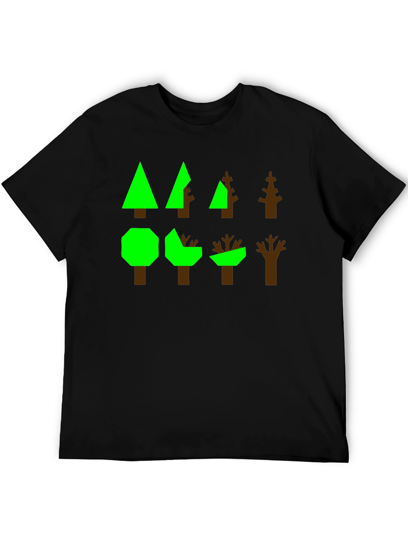 Geometric Trees Graphic Tee - Modern Nature Shirt