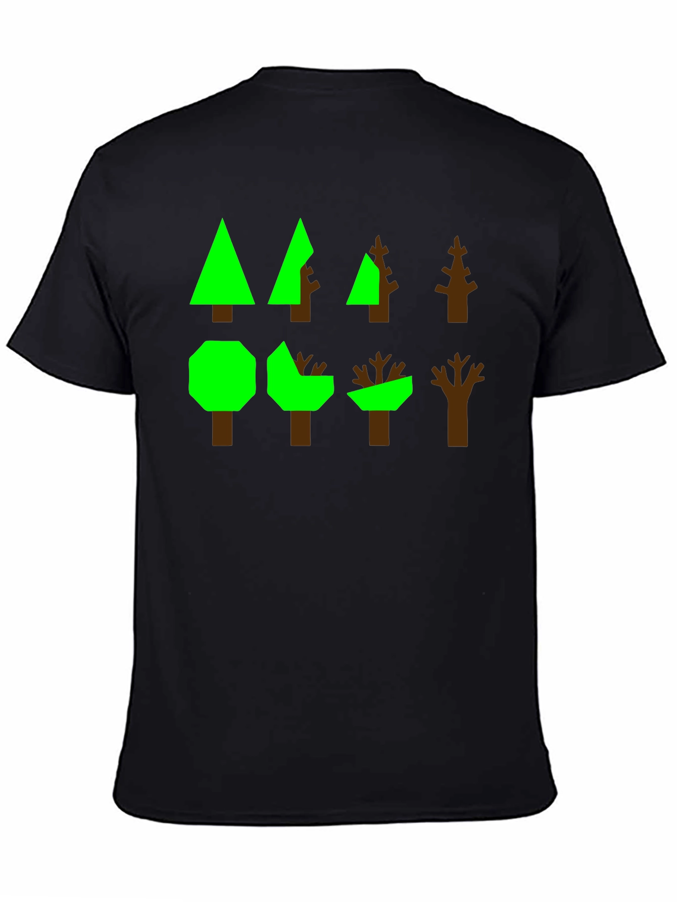 Geometric Trees Graphic Tee - Modern Nature Shirt