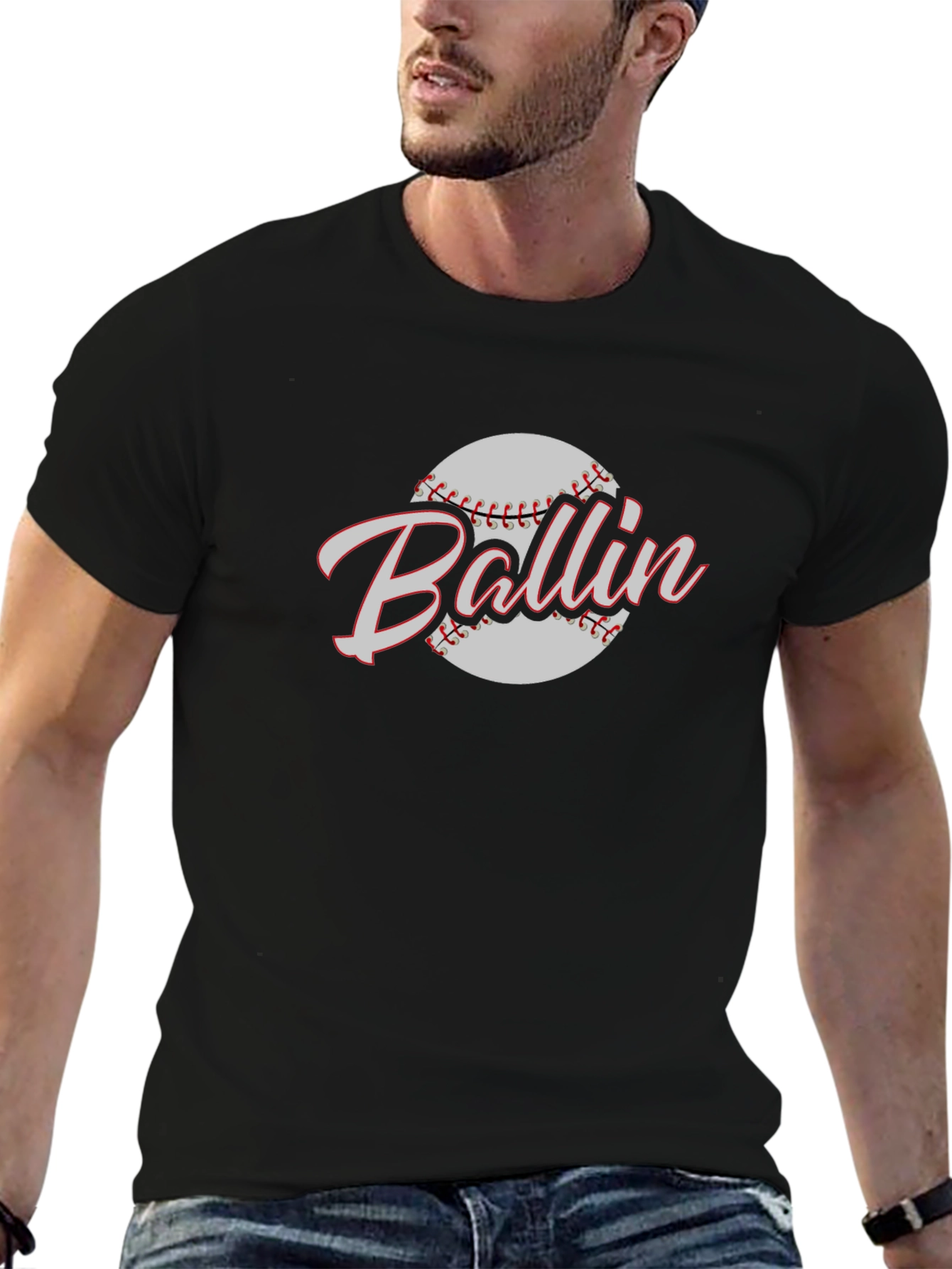 Ballin Baseball Graphic T-Shirt