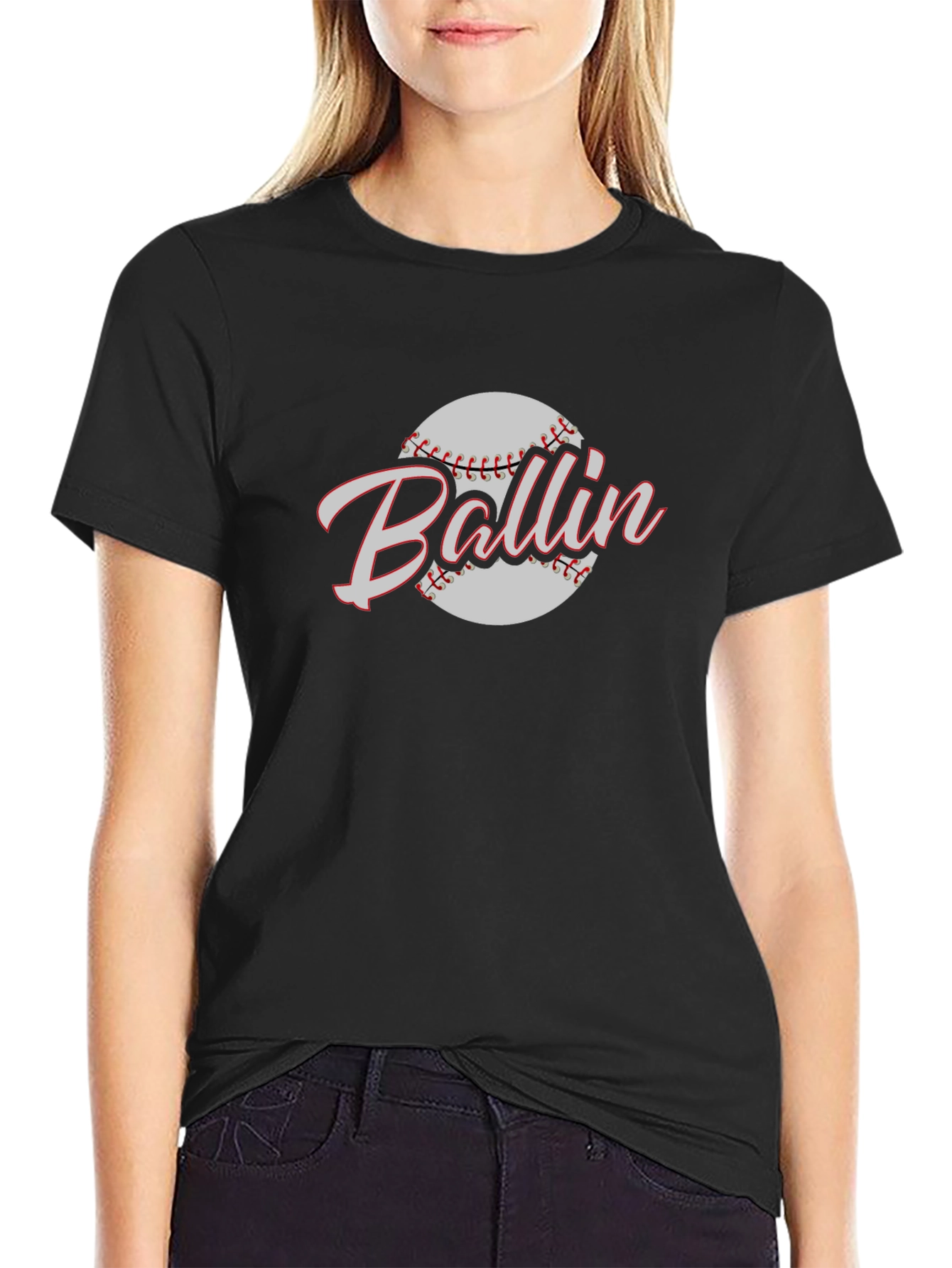 Ballin Baseball Graphic T-Shirt