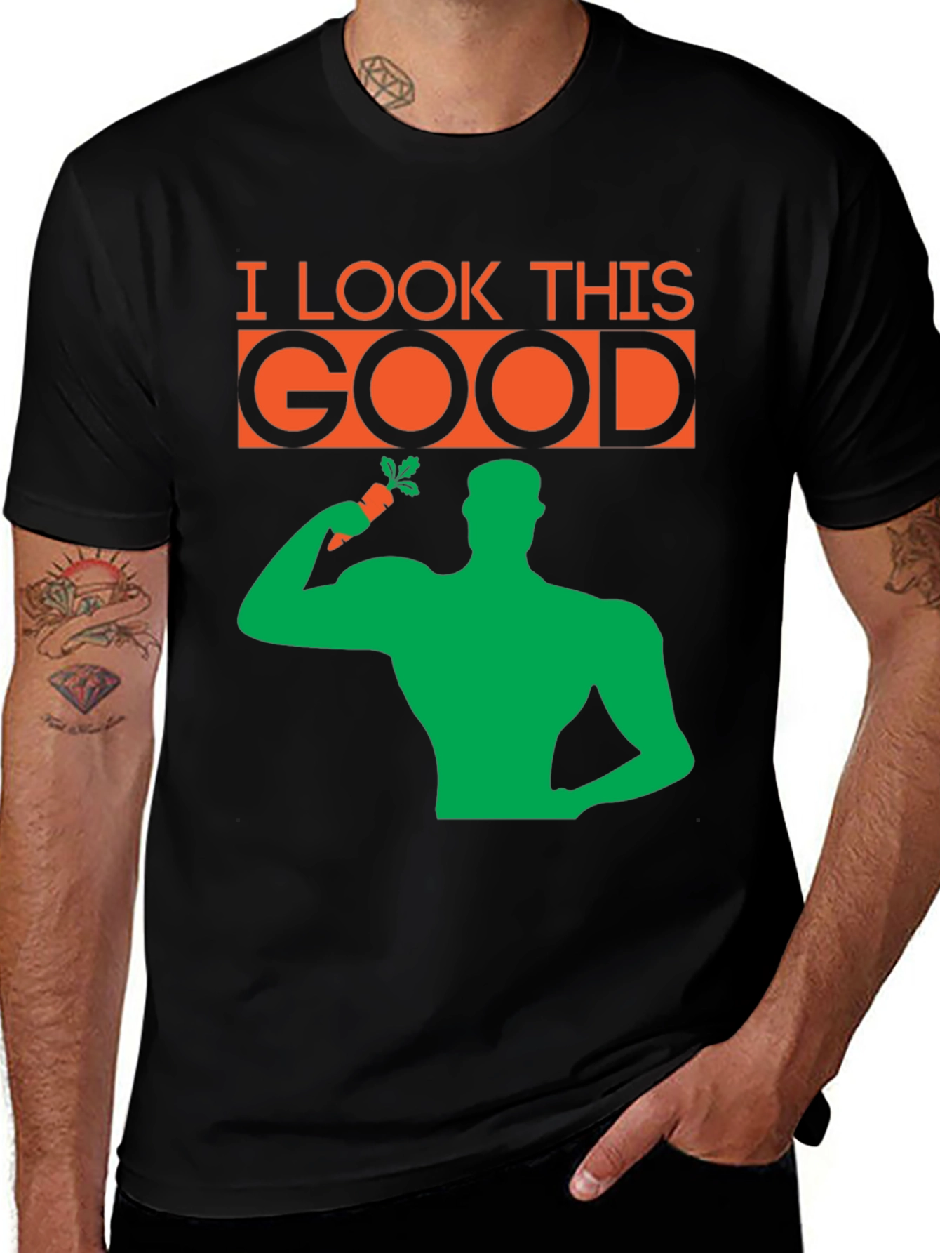 Funny Vegan Graphic T-Shirt - I Look This Good