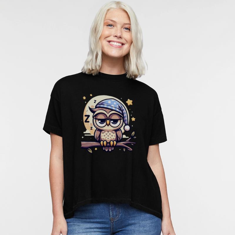 Owl Nightcap Sleeping Owl Full Moon