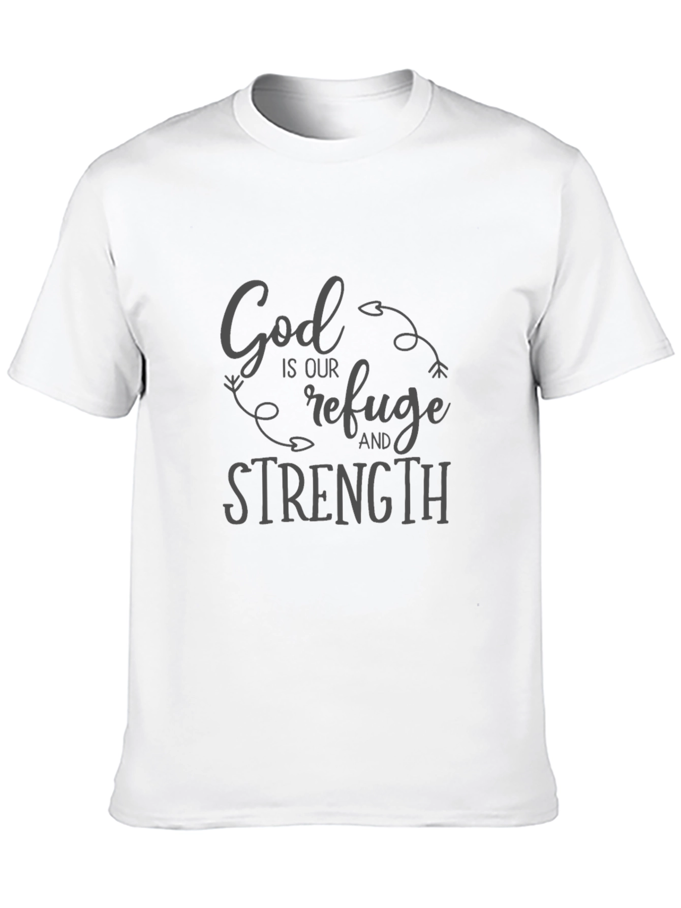 God is Our Refuge and Strength Black T-Shirt