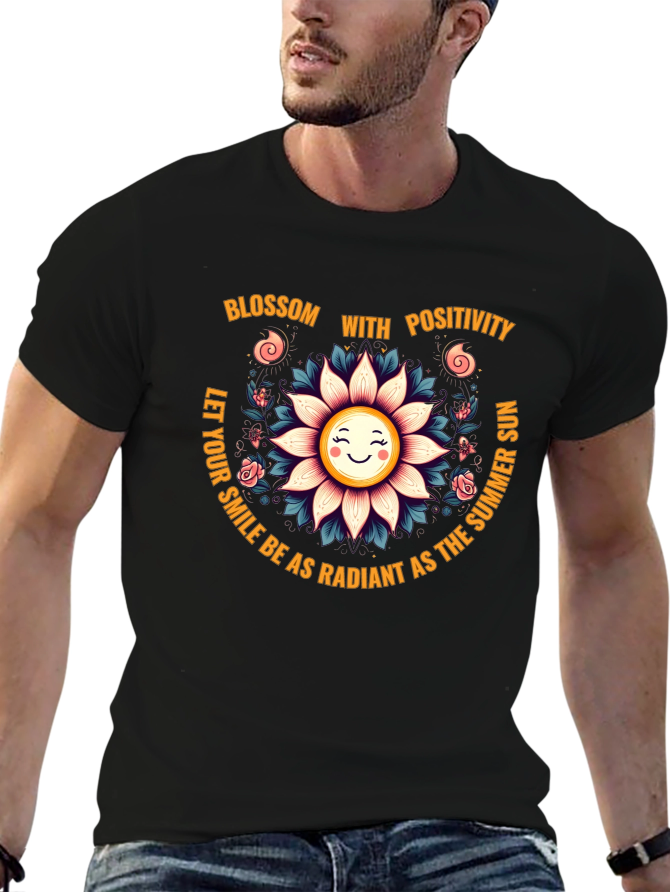 Blossom with Positivity Graphic Tee