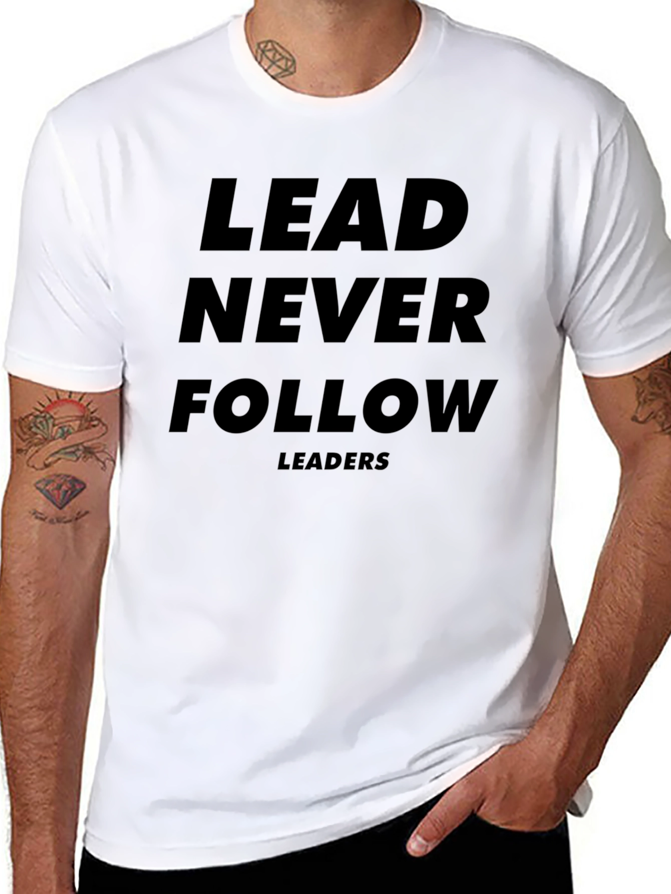 Lead Never Follow T-Shirt - Black Graphic Tee