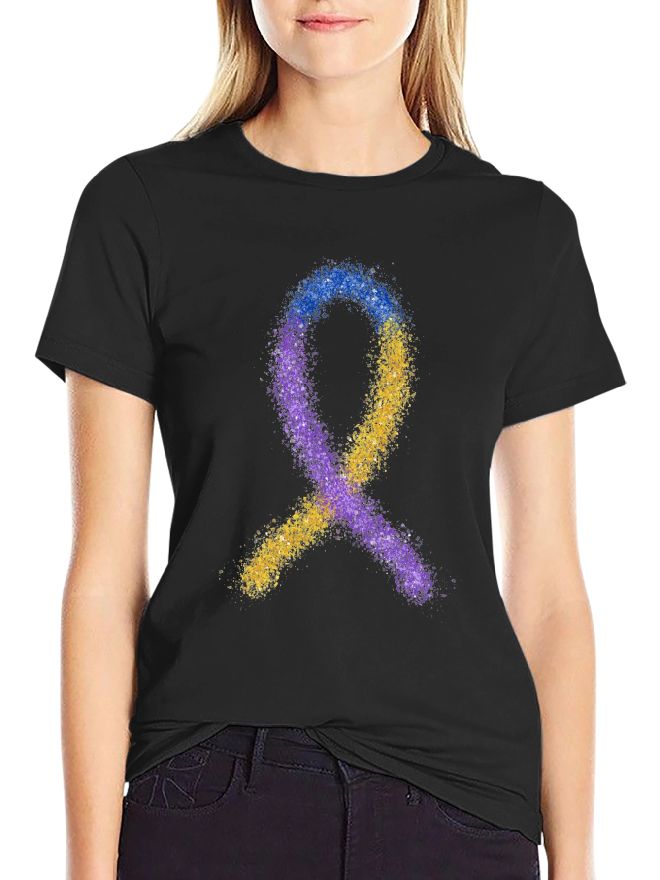 Awareness Ribbon T-Shirt - Black