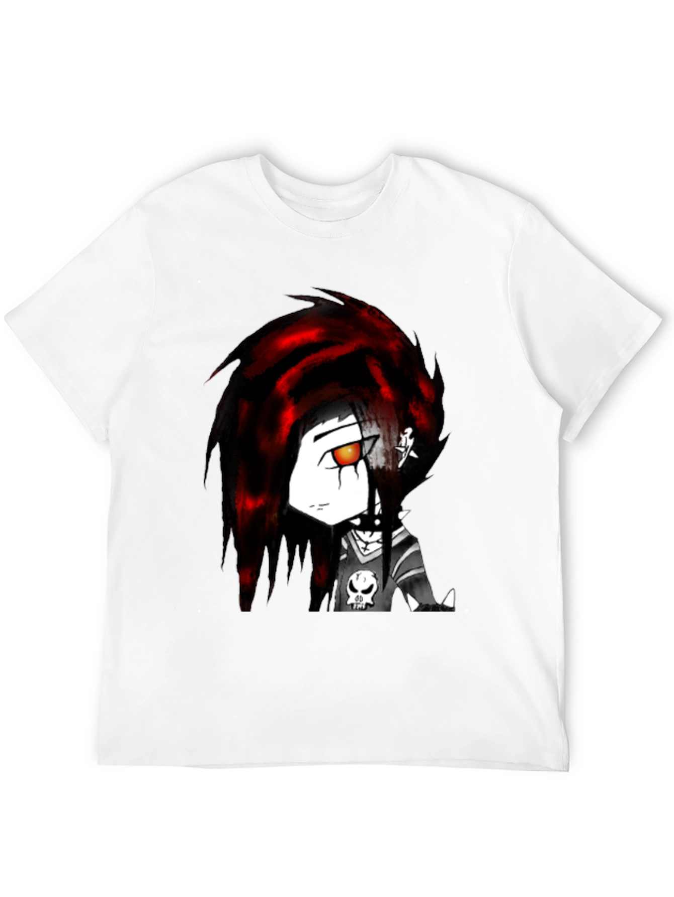 Edgy Anime Graphic Tee - Black Cotton