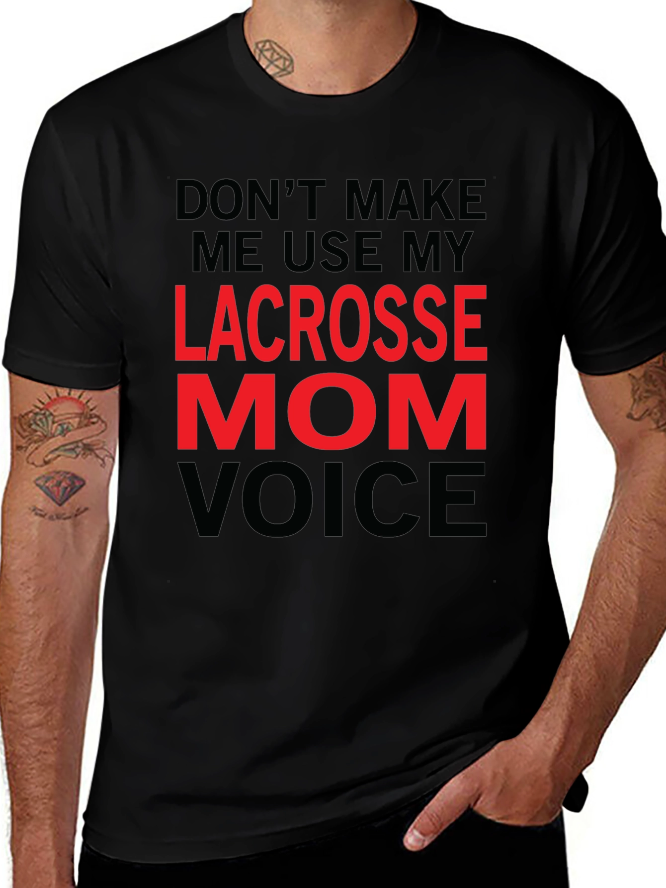 Lacrosse Mom Voice T-Shirt Funny Sports Tee