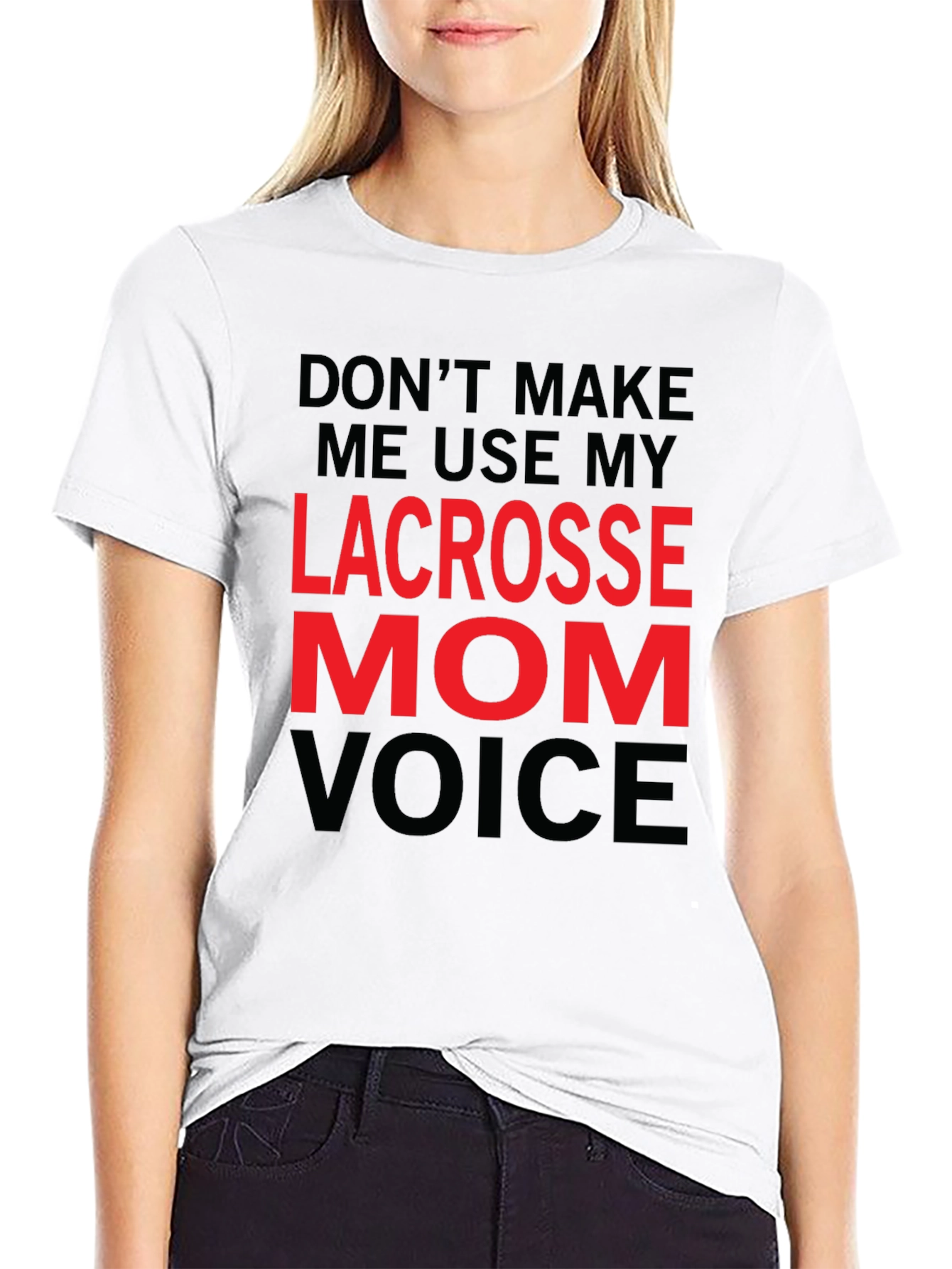 Lacrosse Mom Voice T-Shirt Funny Sports Tee
