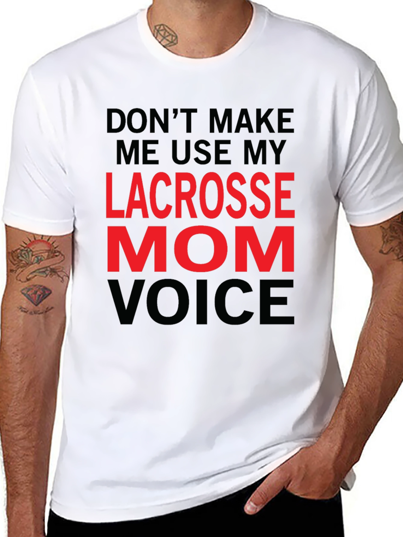 Lacrosse Mom Voice T-Shirt Funny Sports Tee