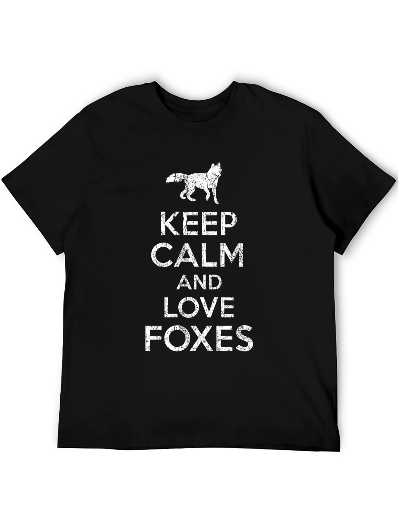 Keep Calm and Love Foxes Black T-Shirt