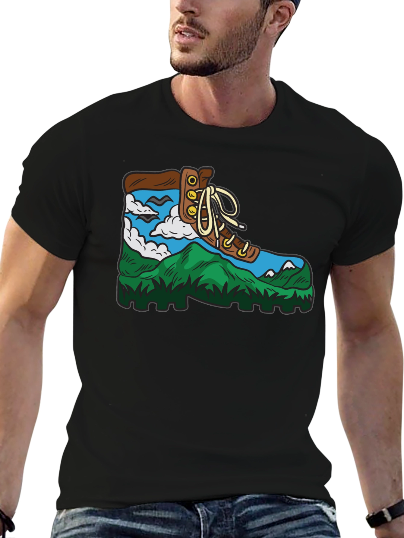 Nature Hiker Graphic T-Shirt - Black
