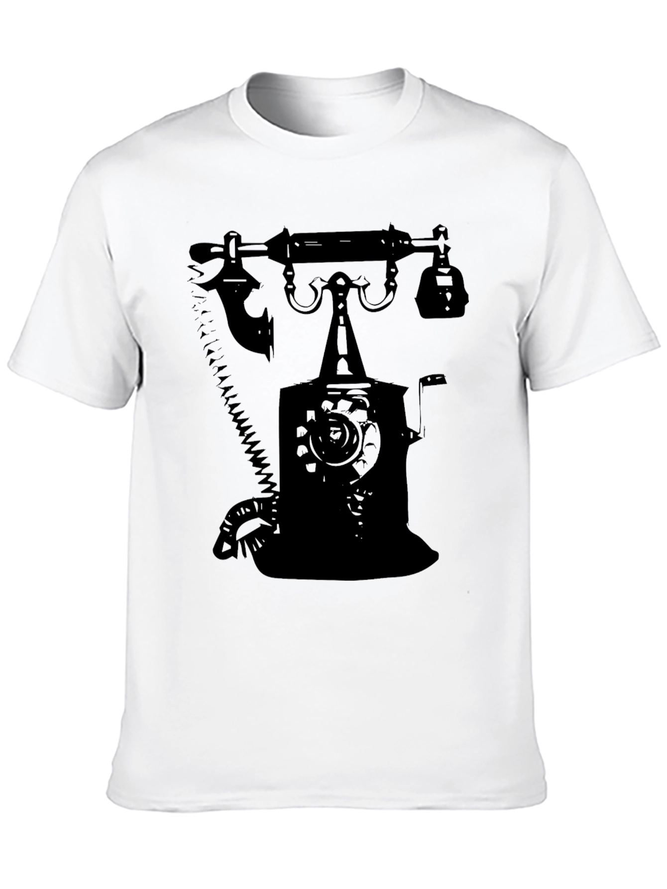 Retro Rotary Phone Graphic T-Shirt - Classic Design