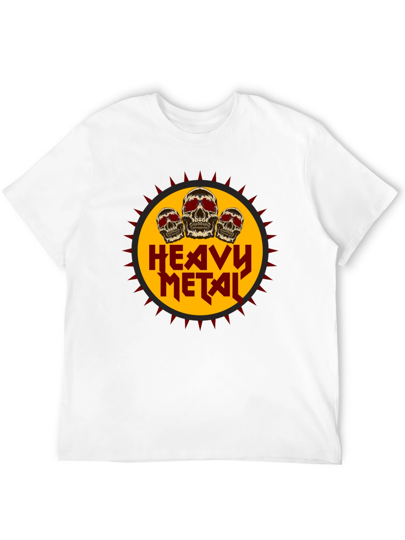 Heavy Metal Skull Graphic Tee - Black Cotton T-Shirt