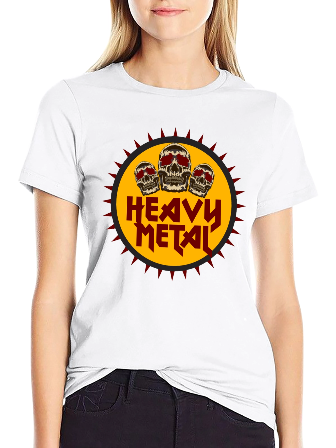 Heavy Metal Skull Graphic Tee - Black Cotton T-Shirt