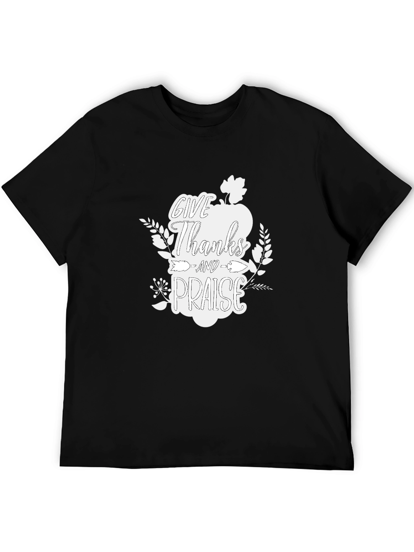 Thanksgiving Graphic Print Crew Neck Tee