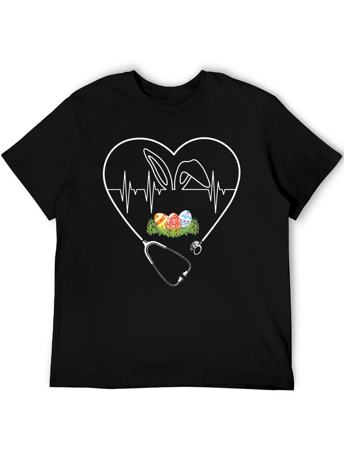 Easter Nurse T-Shirt - Heartbeat Bunny Egg Design