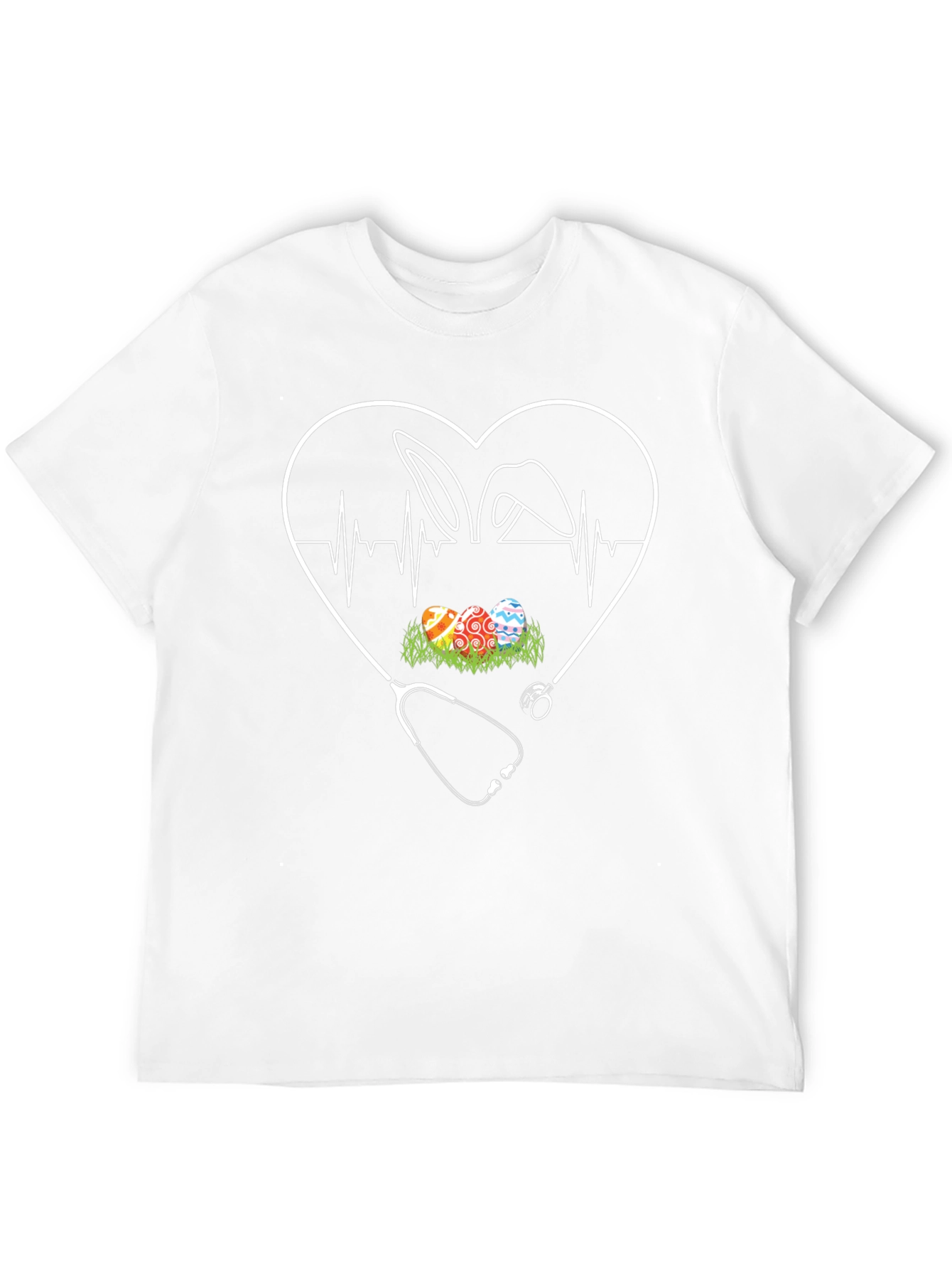 Easter Nurse T-Shirt - Heartbeat Bunny Egg Design