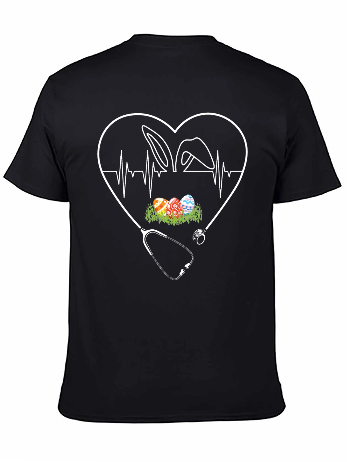 Easter Nurse T-Shirt - Heartbeat Bunny Egg Design
