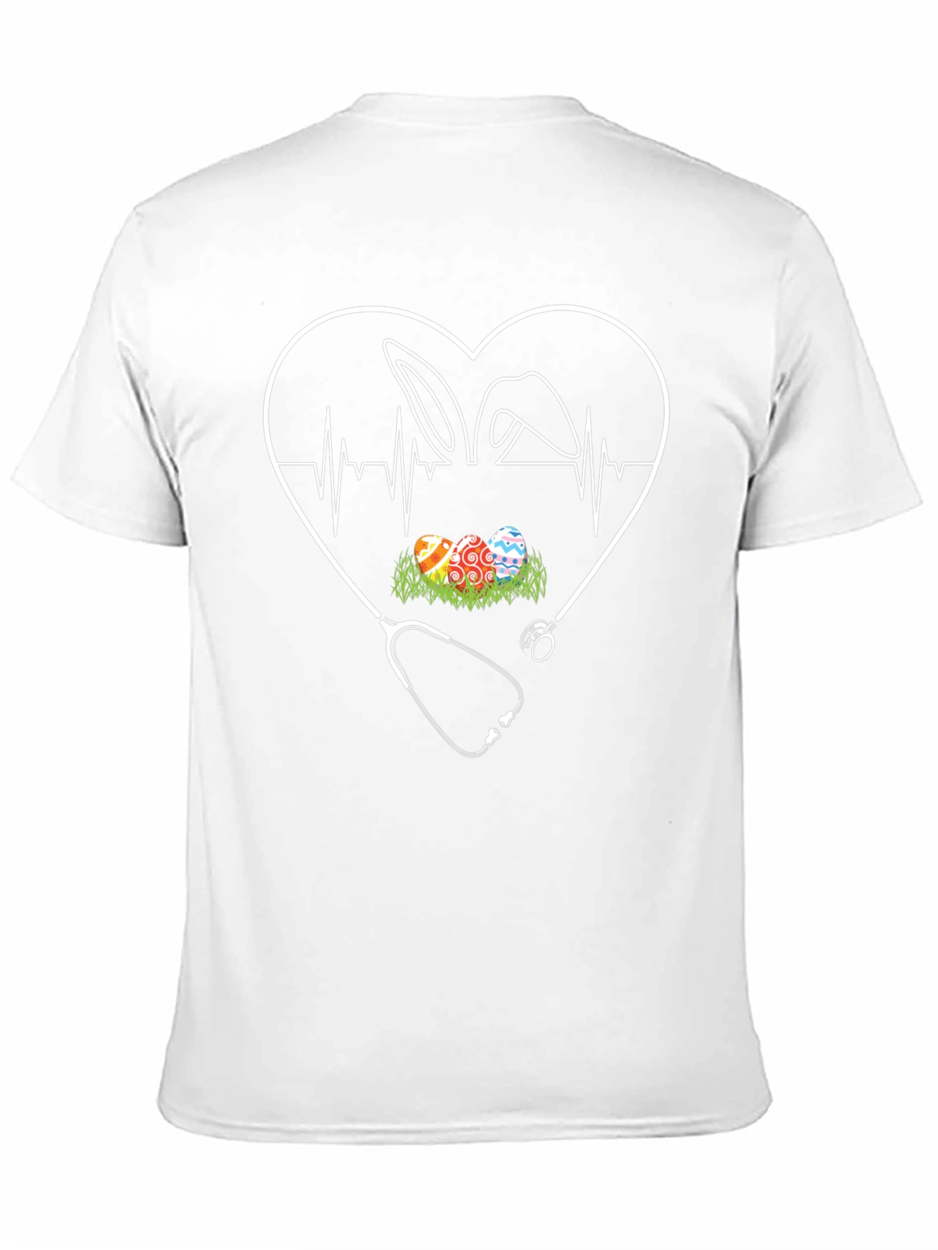 Easter Nurse T-Shirt - Heartbeat Bunny Egg Design
