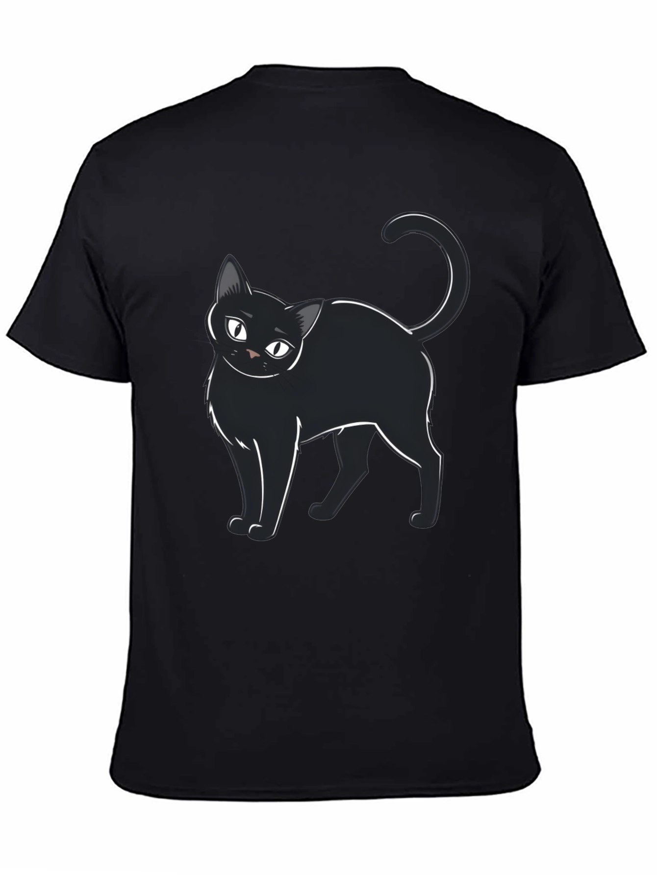 Black Cat Cartoon T-Shirt