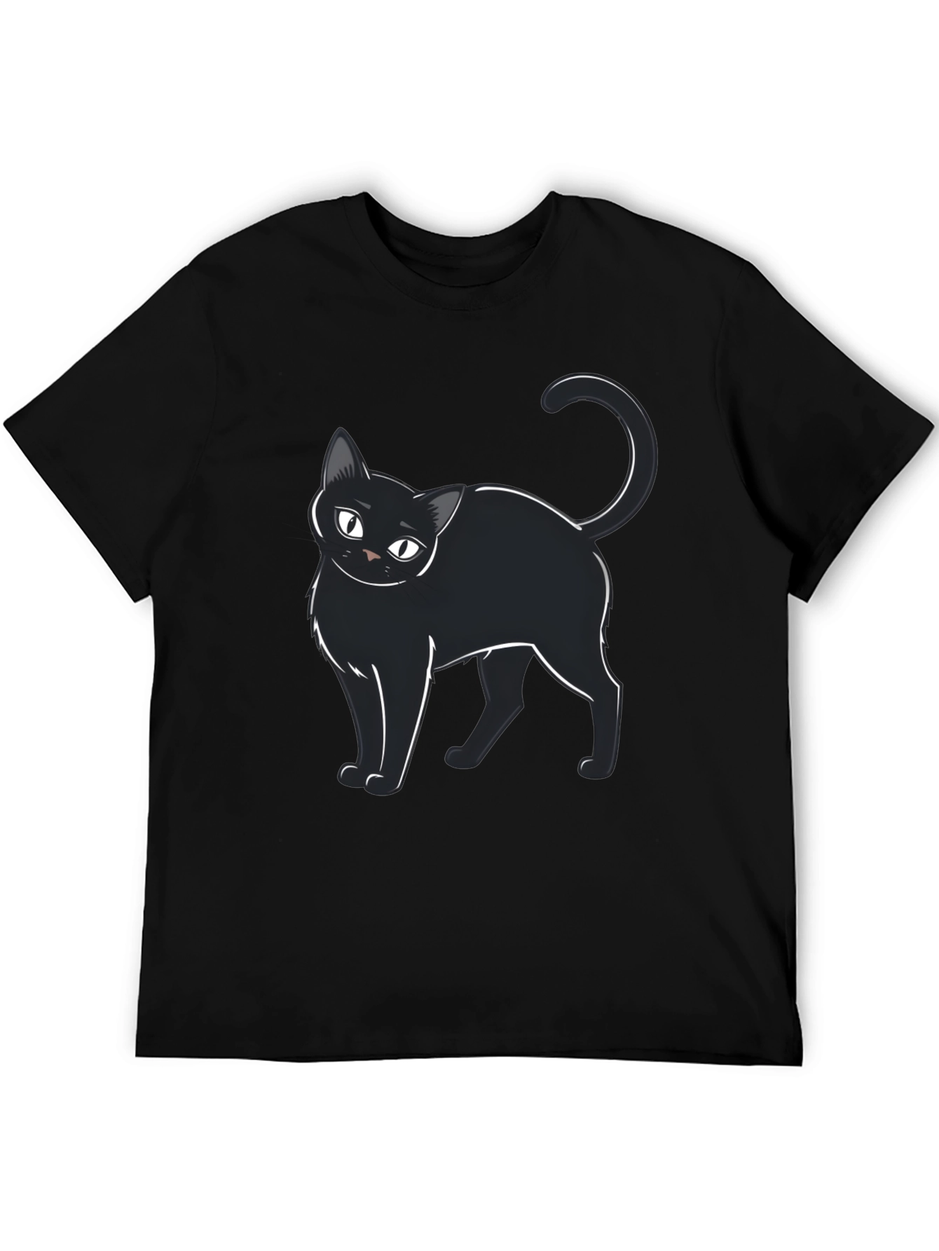 Black Cat Cartoon T-Shirt