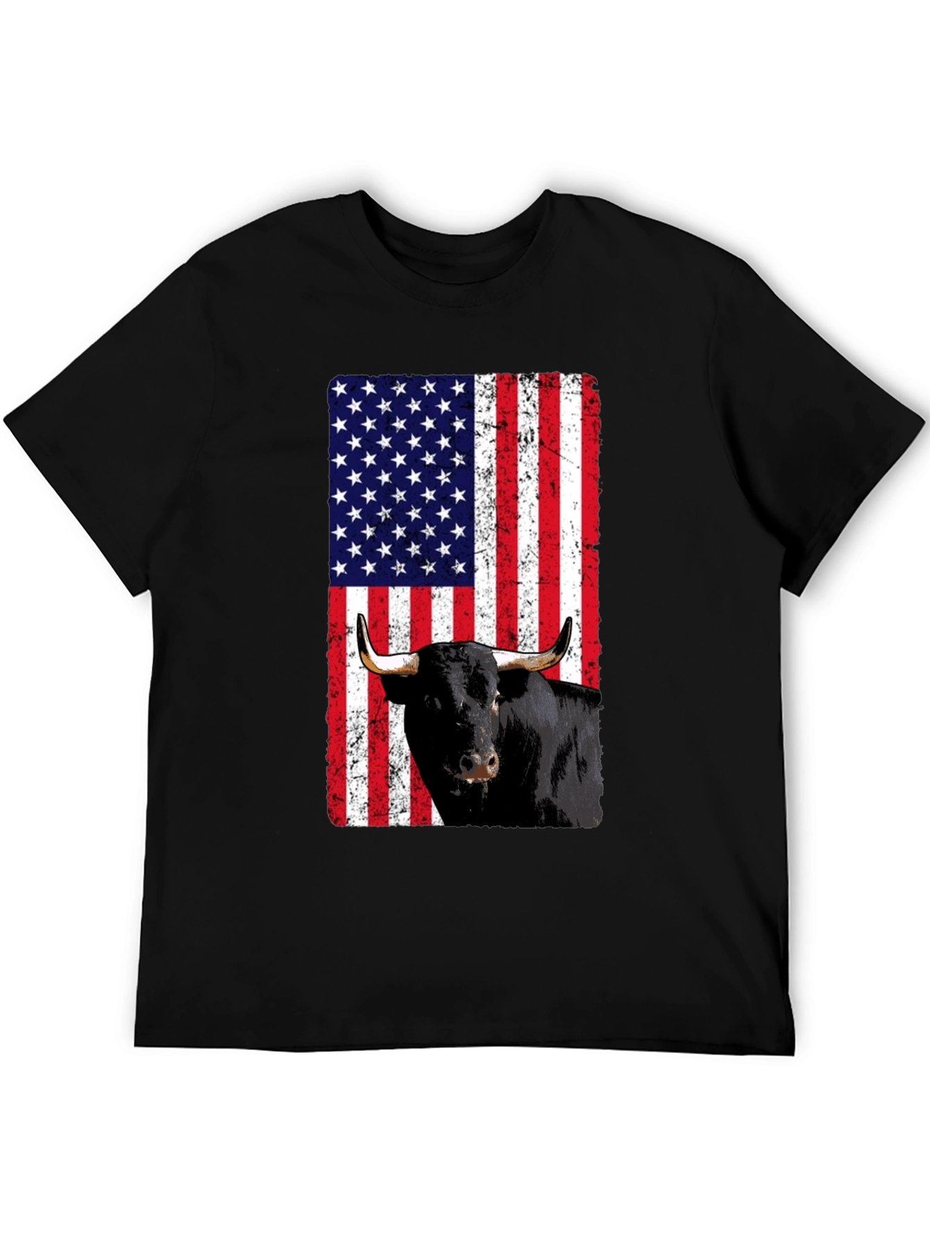 American Flag Bull T-Shirt