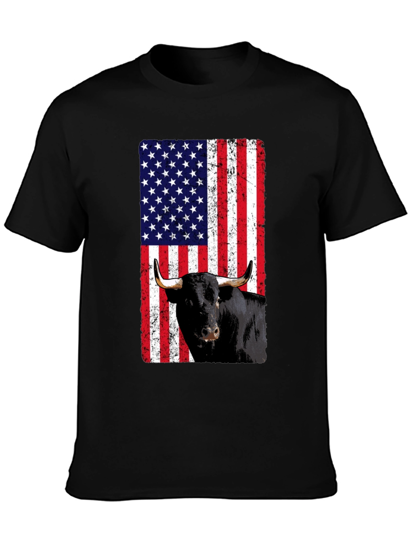 American Flag Bull T-Shirt