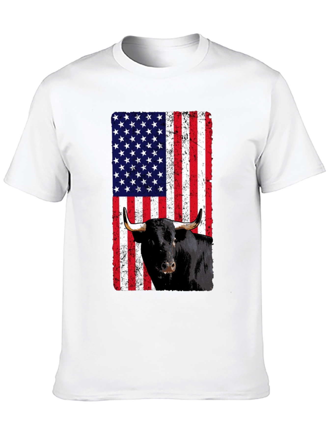 American Flag Bull T-Shirt