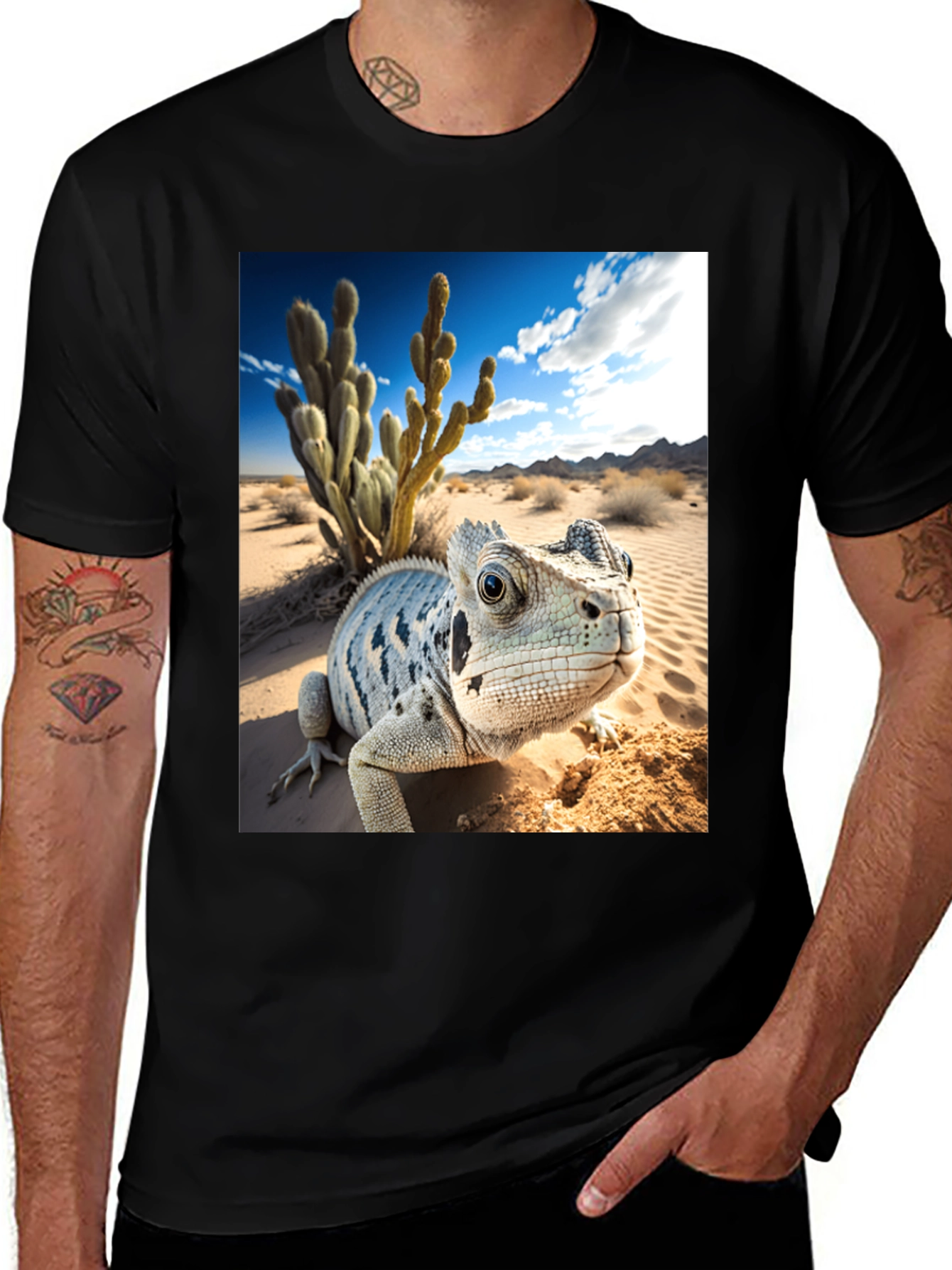 Lizard Desert Graphic Tee - Black