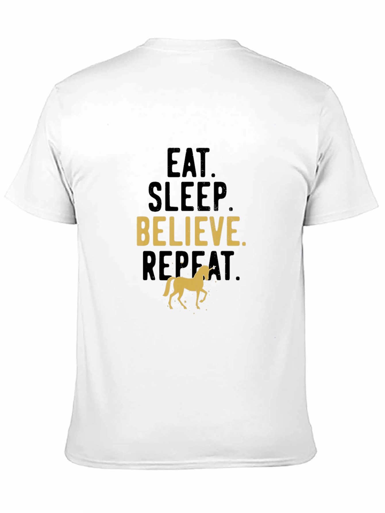 Eat Sleep Believe Unicorn Black T-Shirt