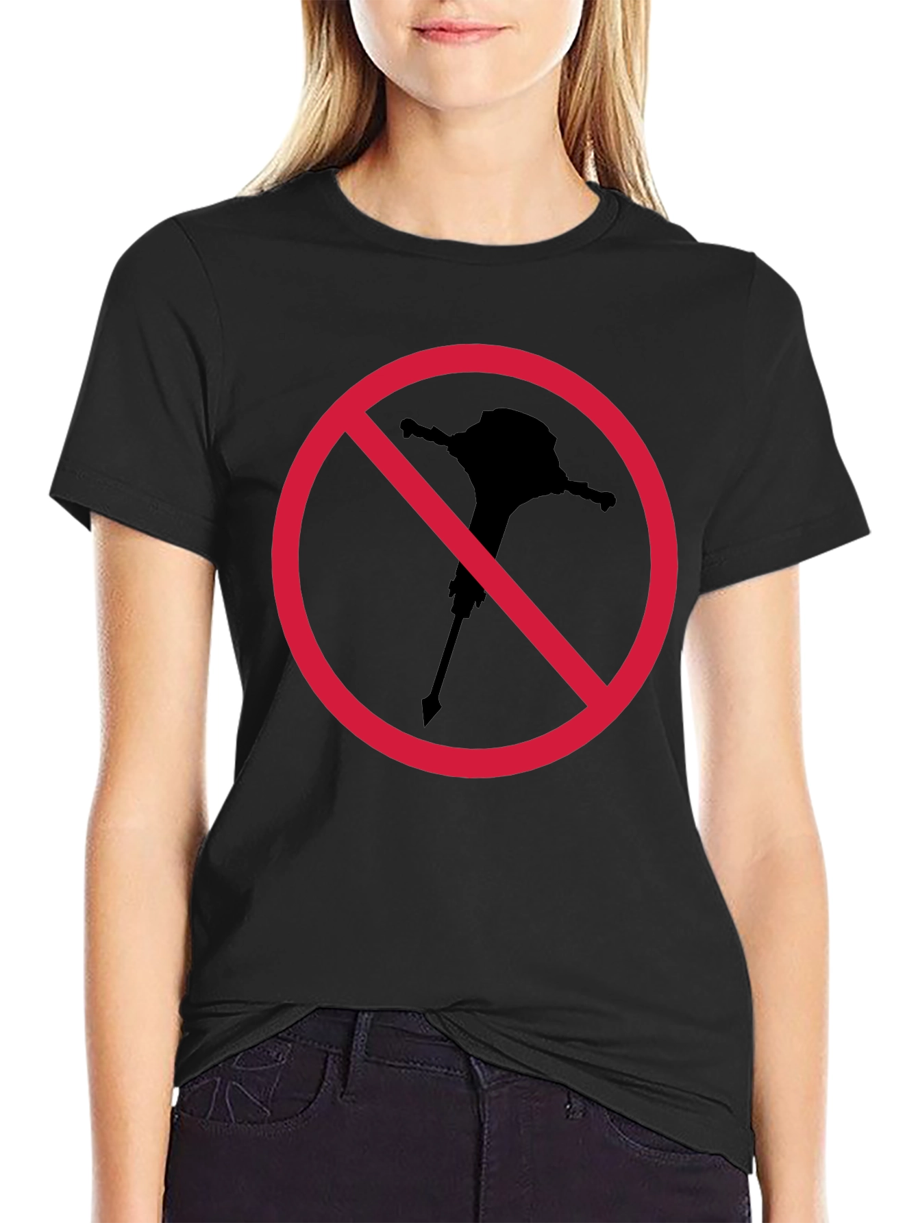 Novelty Black T-Shirt - No Mallet Symbol