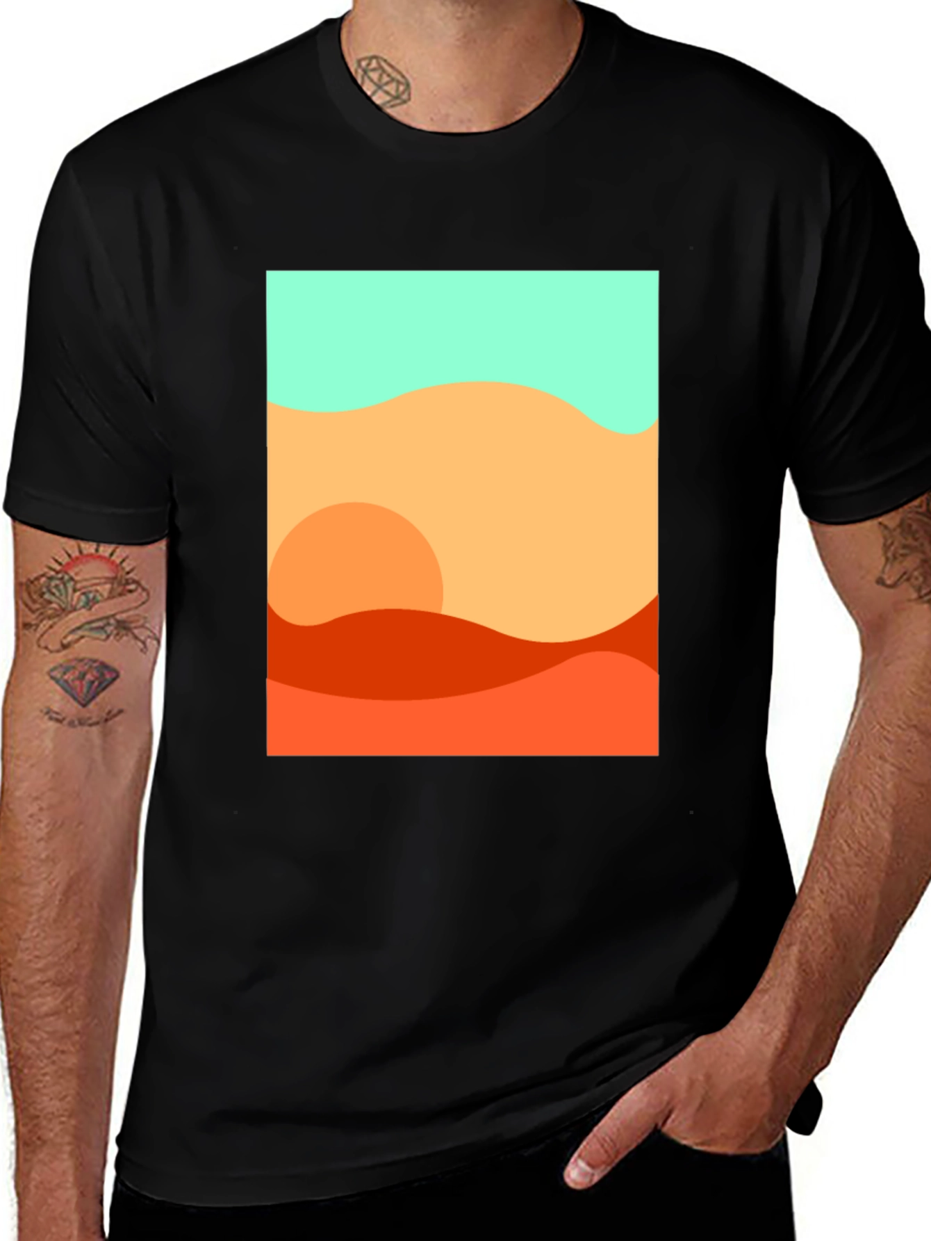 Abstract Desert Graphic Tee - Stylish Comfort