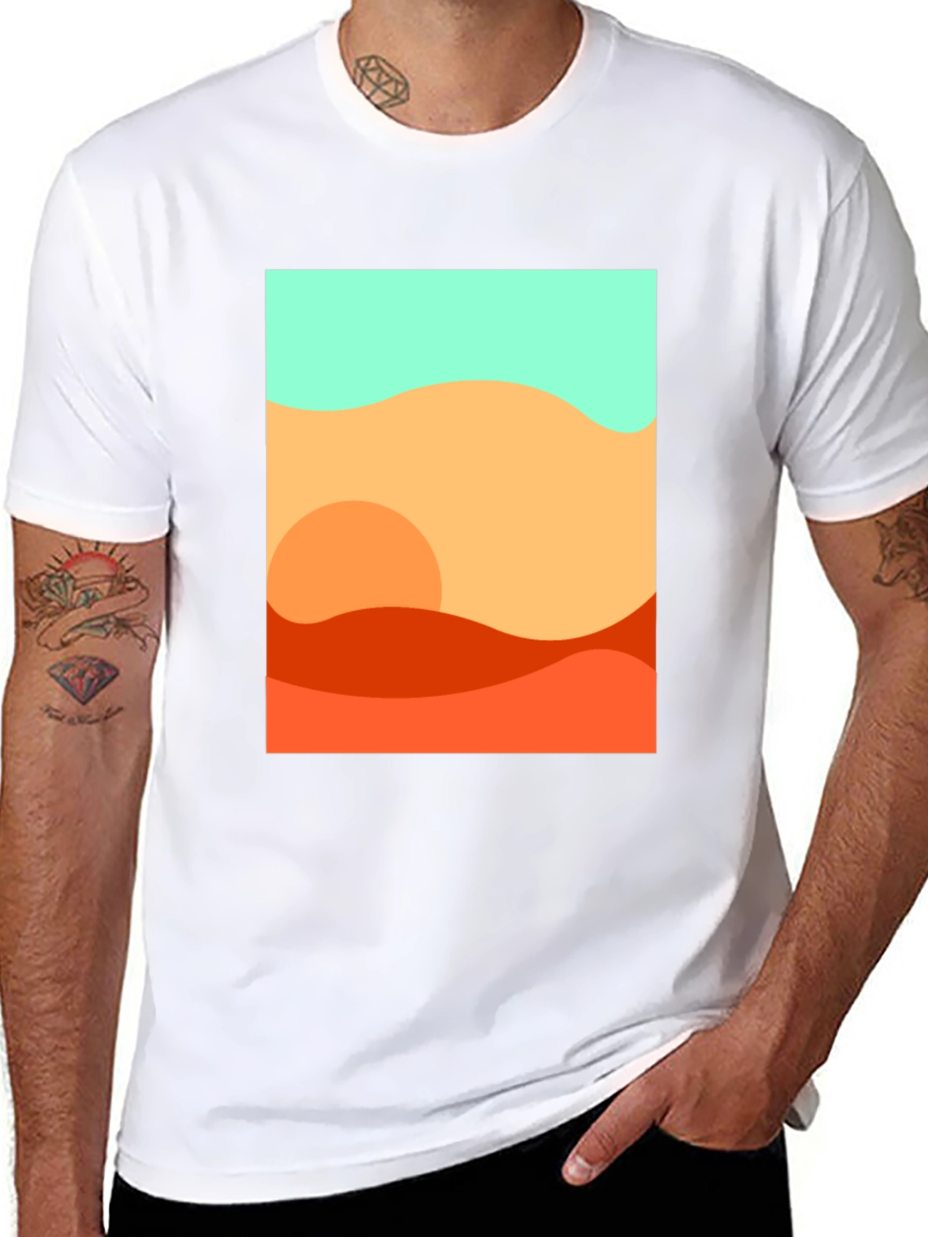 Abstract Desert Graphic Tee - Stylish Comfort